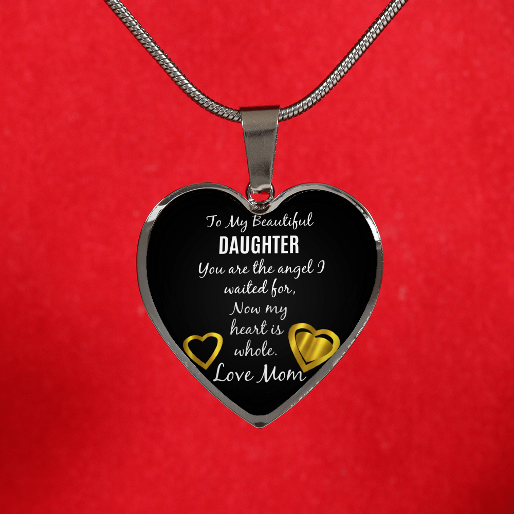 Angel Heart Necklace, Mom to Daughter