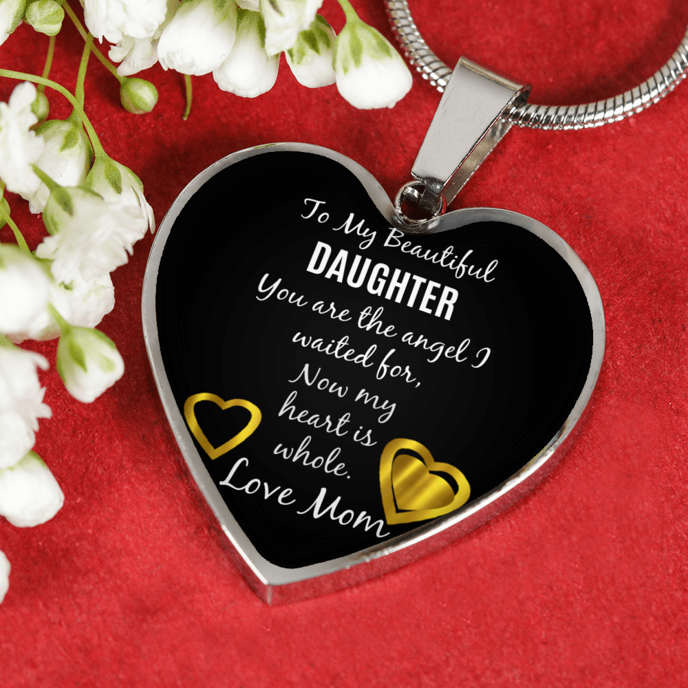 Angel Heart Necklace, Mom to Daughter