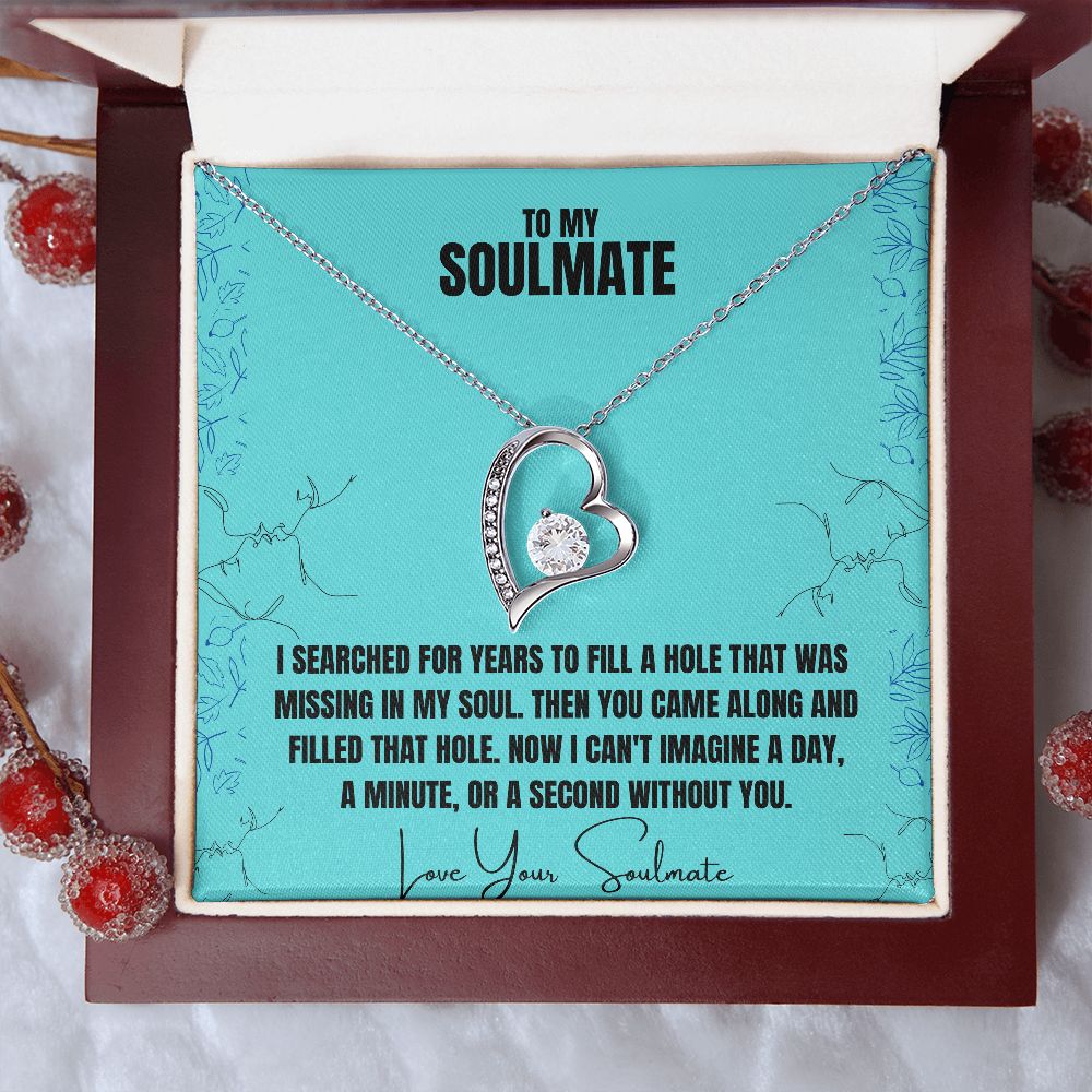 To My Soulmate Love Heart Diamond Necklace