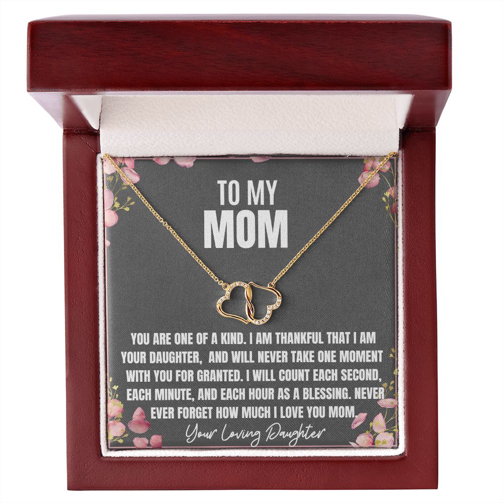 To My Mom, Pure gold heart Necklace from daughter