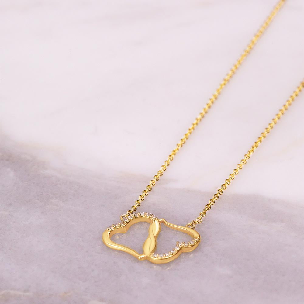 To My Beautiful Wife, Pure Gold Heart Necklace