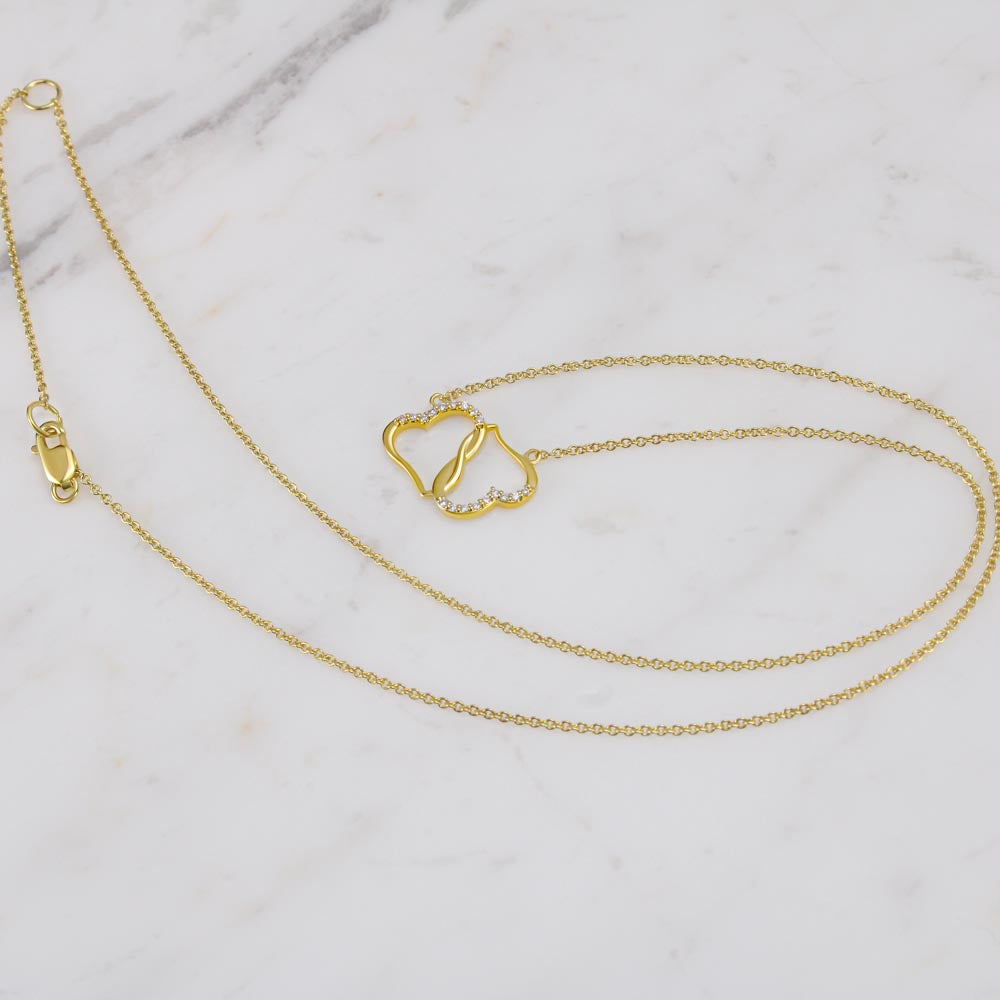 To My Beautiful Wife, Pure Gold Heart Necklace