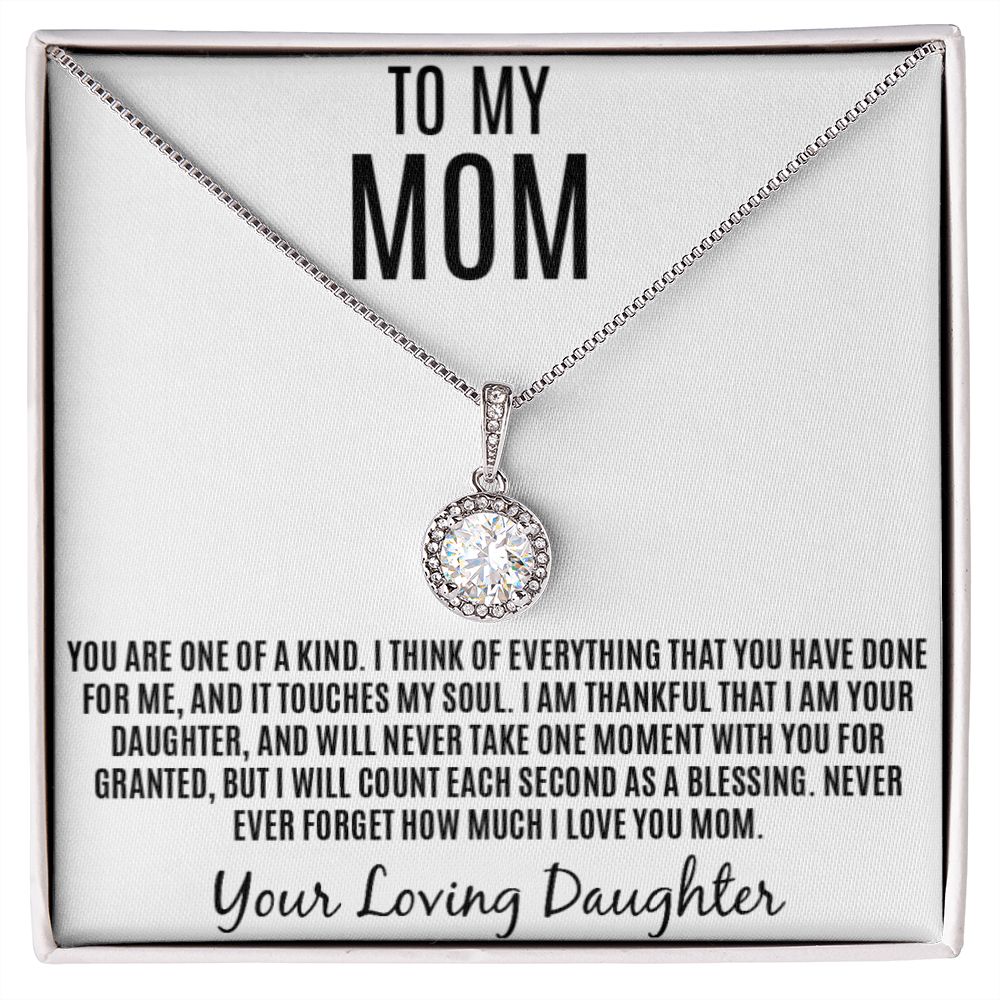 To Mom, Never Forget How Much I love You Necklace, from Daughter.