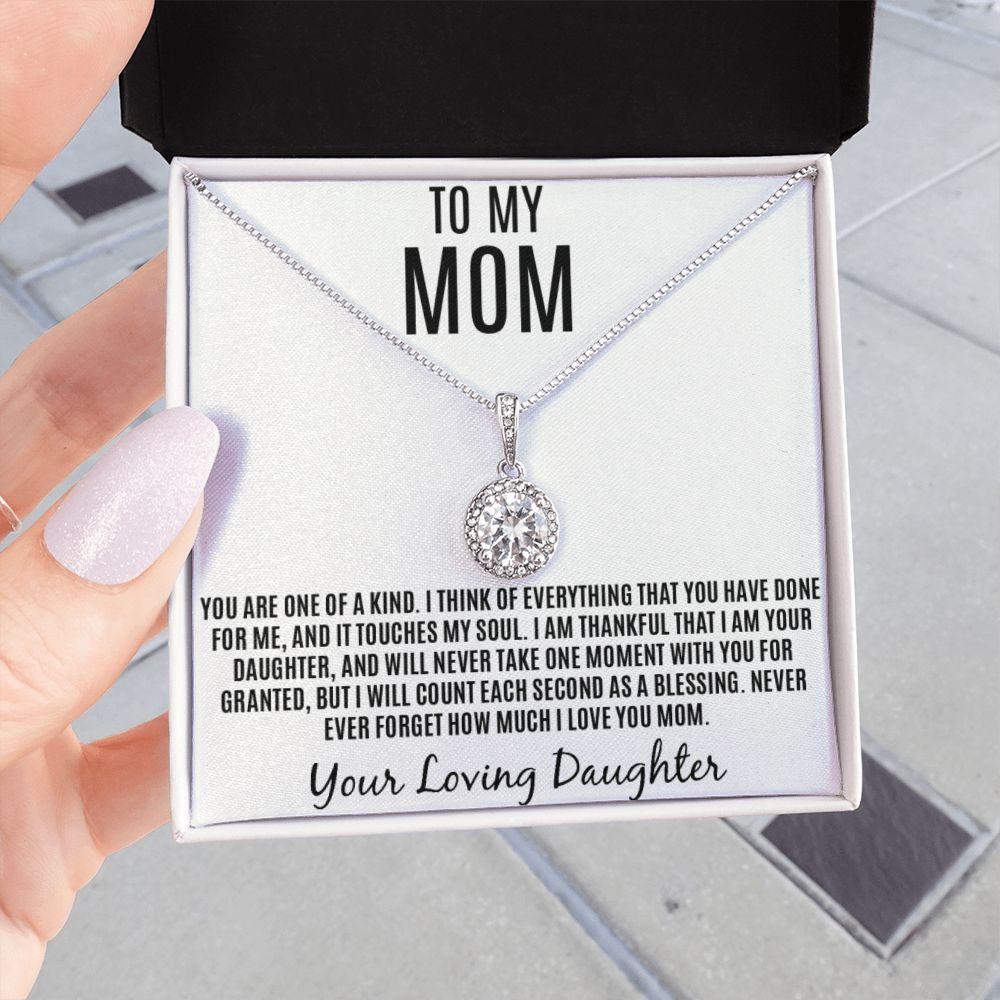 To Mom, Never Forget How Much I love You Necklace, from Daughter.