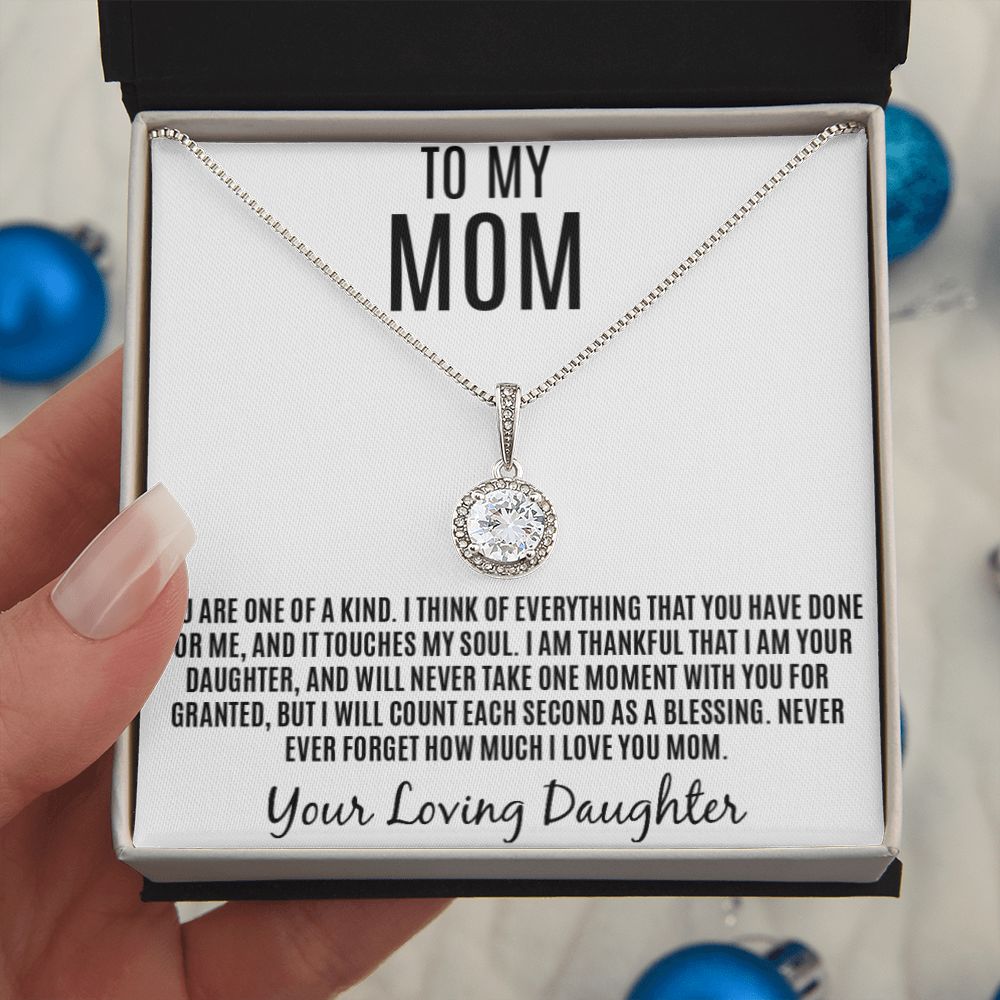 To Mom, Never Forget How Much I love You Necklace, from Daughter.