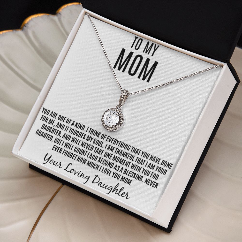 To Mom, Never Forget How Much I love You Necklace, from Daughter.