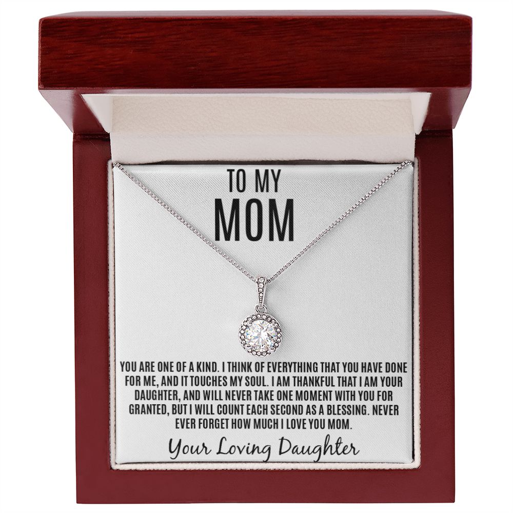 To Mom, Never Forget How Much I love You Necklace, from Daughter.