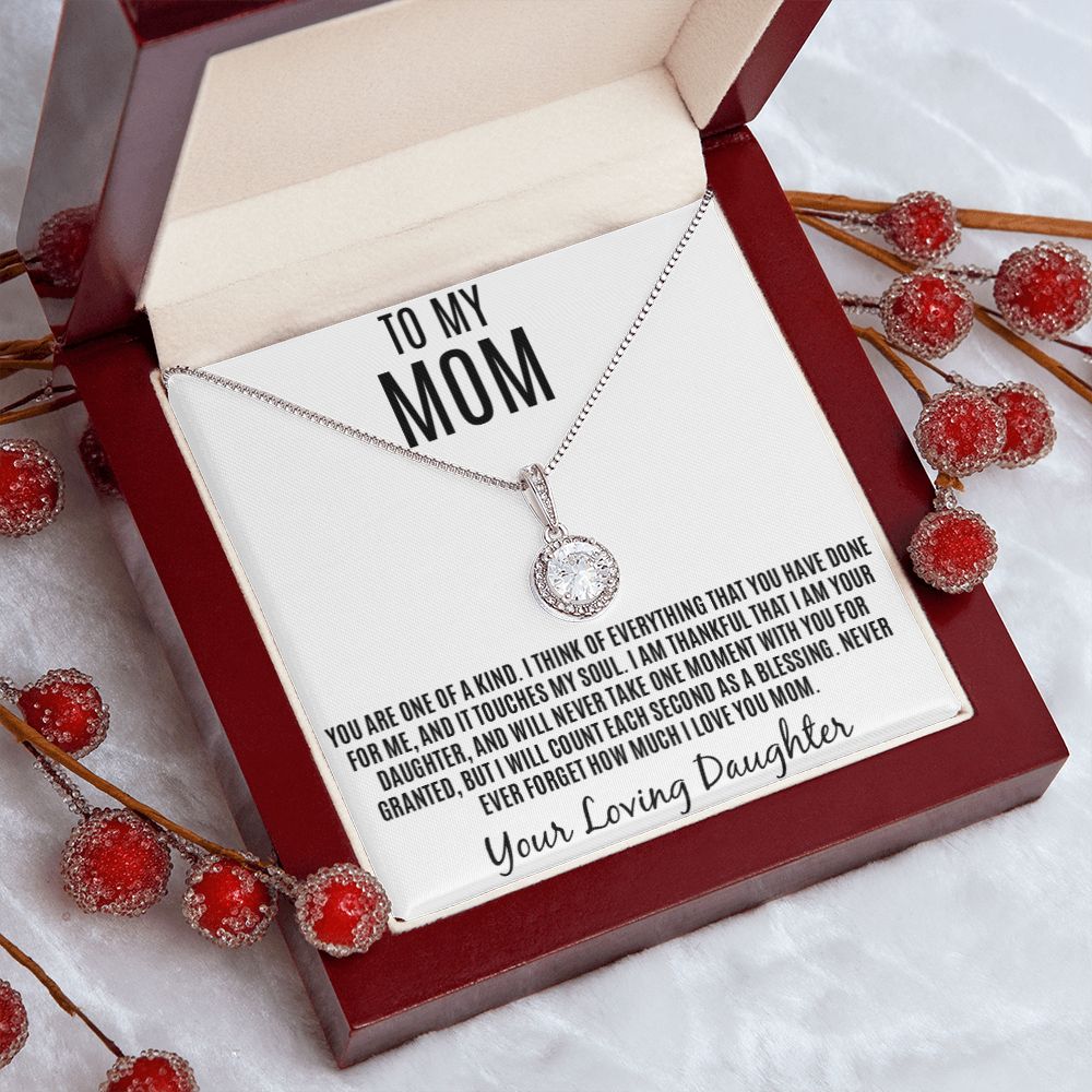To Mom, Never Forget How Much I love You Necklace, from Daughter.