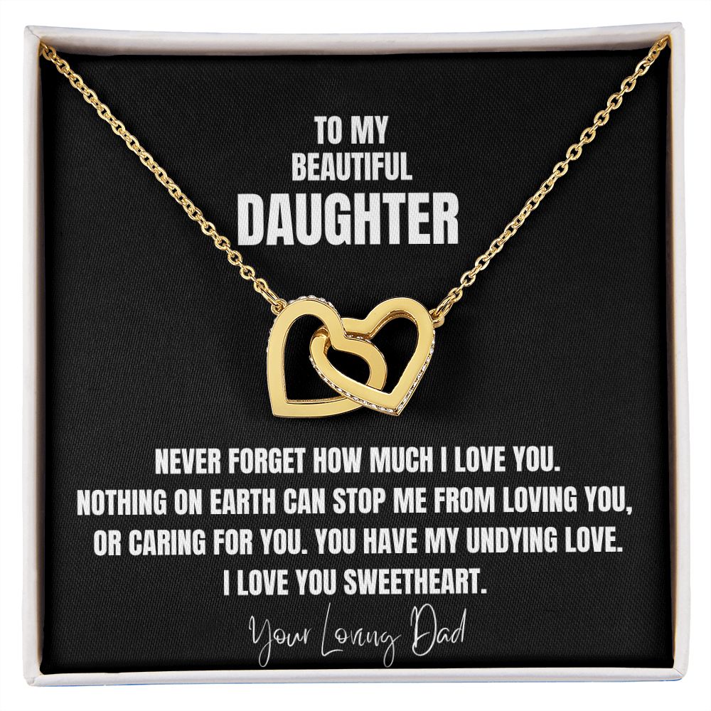 To My Beautiful Daughter Interlocking Necklace from Dad