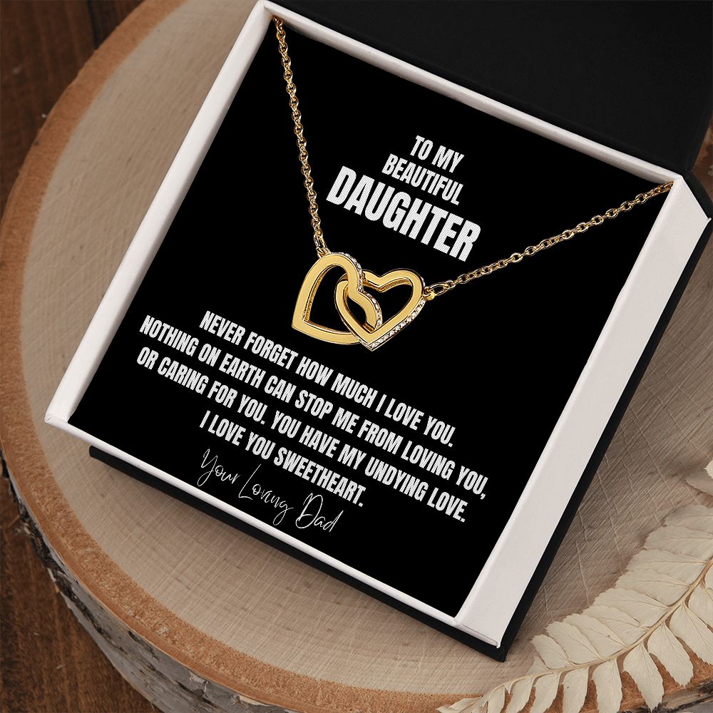 To My Beautiful Daughter Interlocking Necklace from Dad