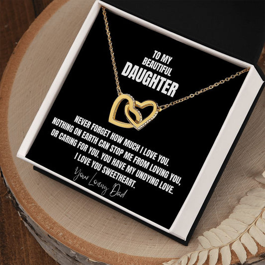 To My Beautiful Daughter Interlocking Necklace from Dad