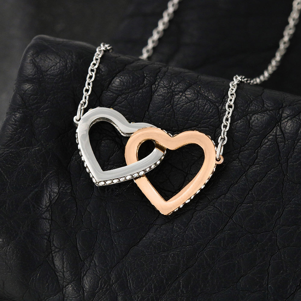 To My Beautiful Daughter, Interlocking heart Necklace, when life tries to knock you down.