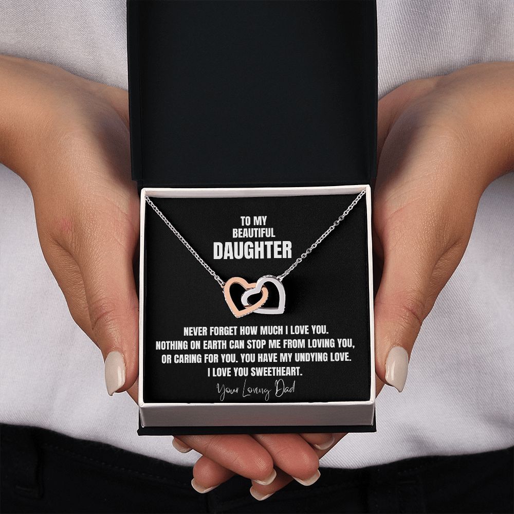 To My Beautiful Daughter Interlocking Necklace from Dad