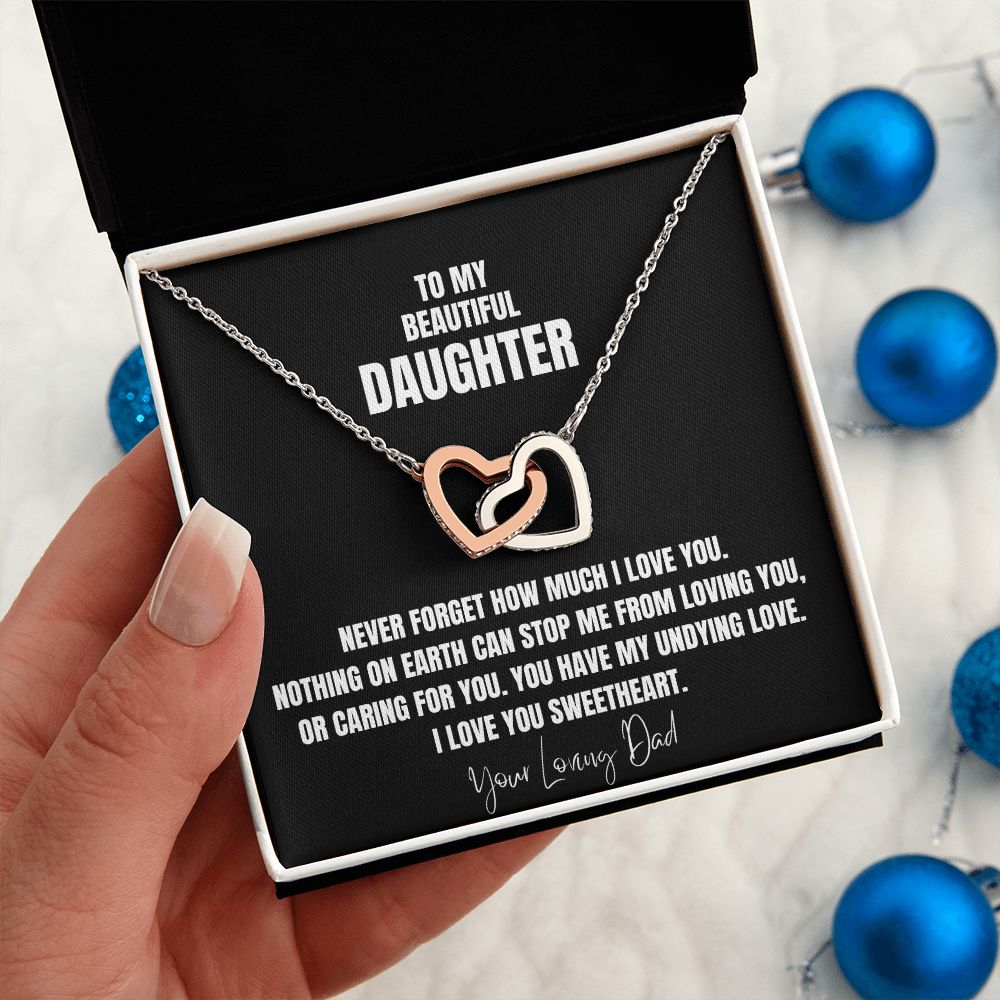 To My Beautiful Daughter Interlocking Necklace from Dad