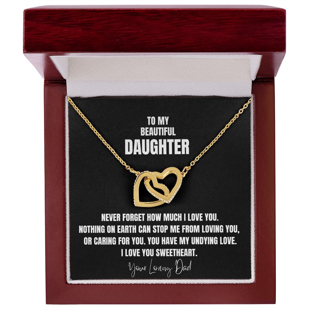 To My Beautiful Daughter Interlocking Necklace from Dad