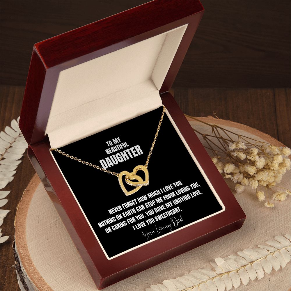To My Beautiful Daughter Interlocking Necklace from Dad