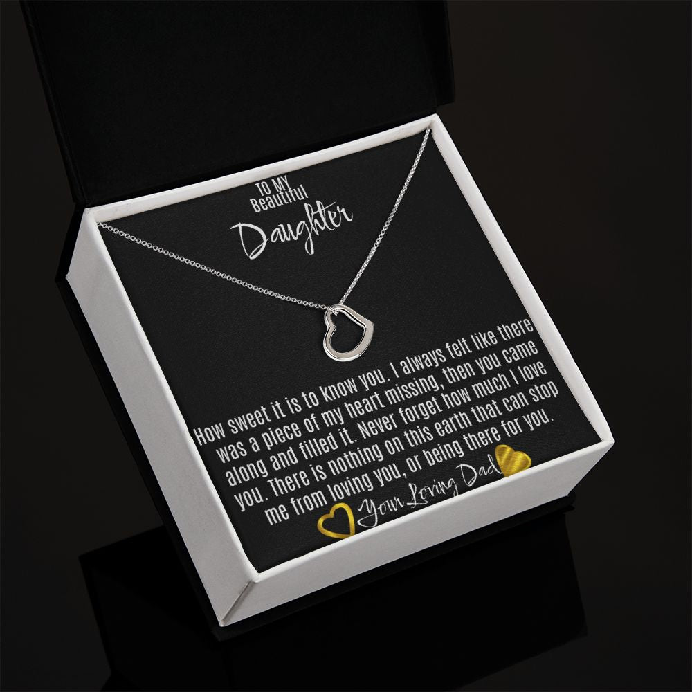 Gift to Daughter From Dad Heart Necklace