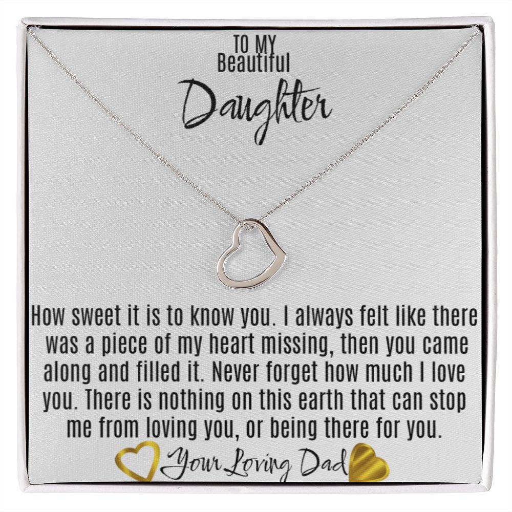 Gift Heart Necklace to Daughter From Dad, Father