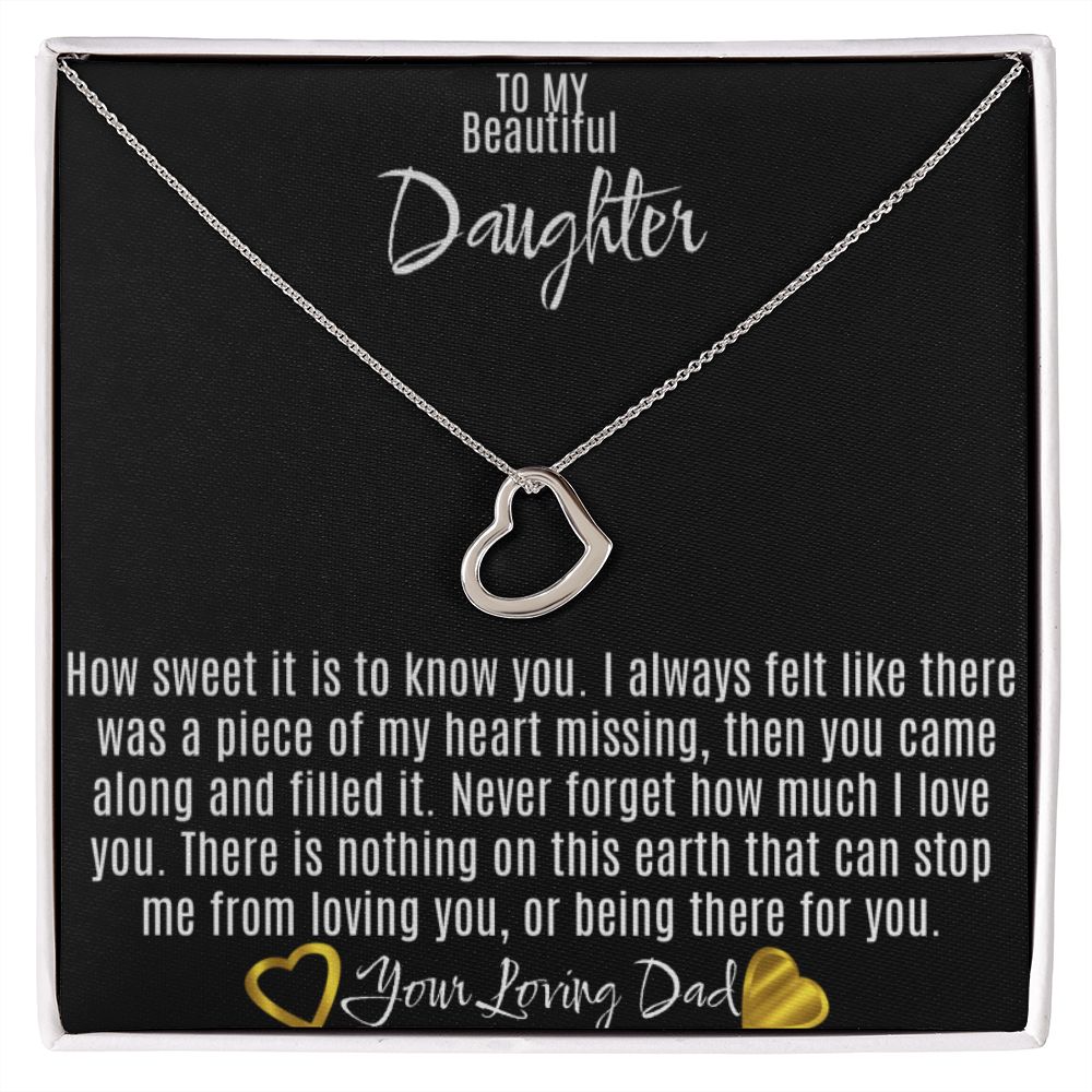 Gift to Daughter From Dad Heart Necklace