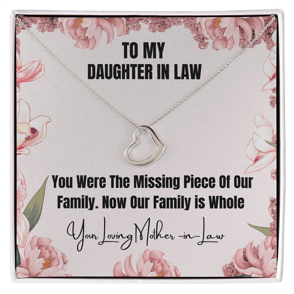 To My Daughter-In-Law Heart Necklace