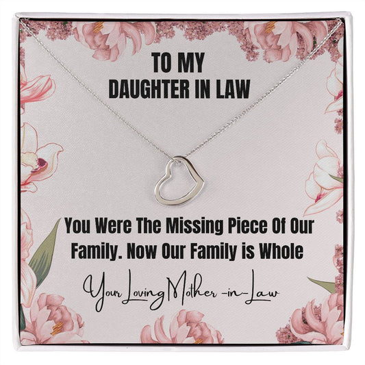 To My Daughter-In-Law Heart Necklace