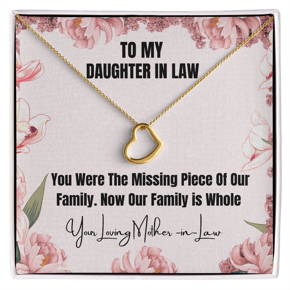 To My Daughter-In-Law Heart Necklace