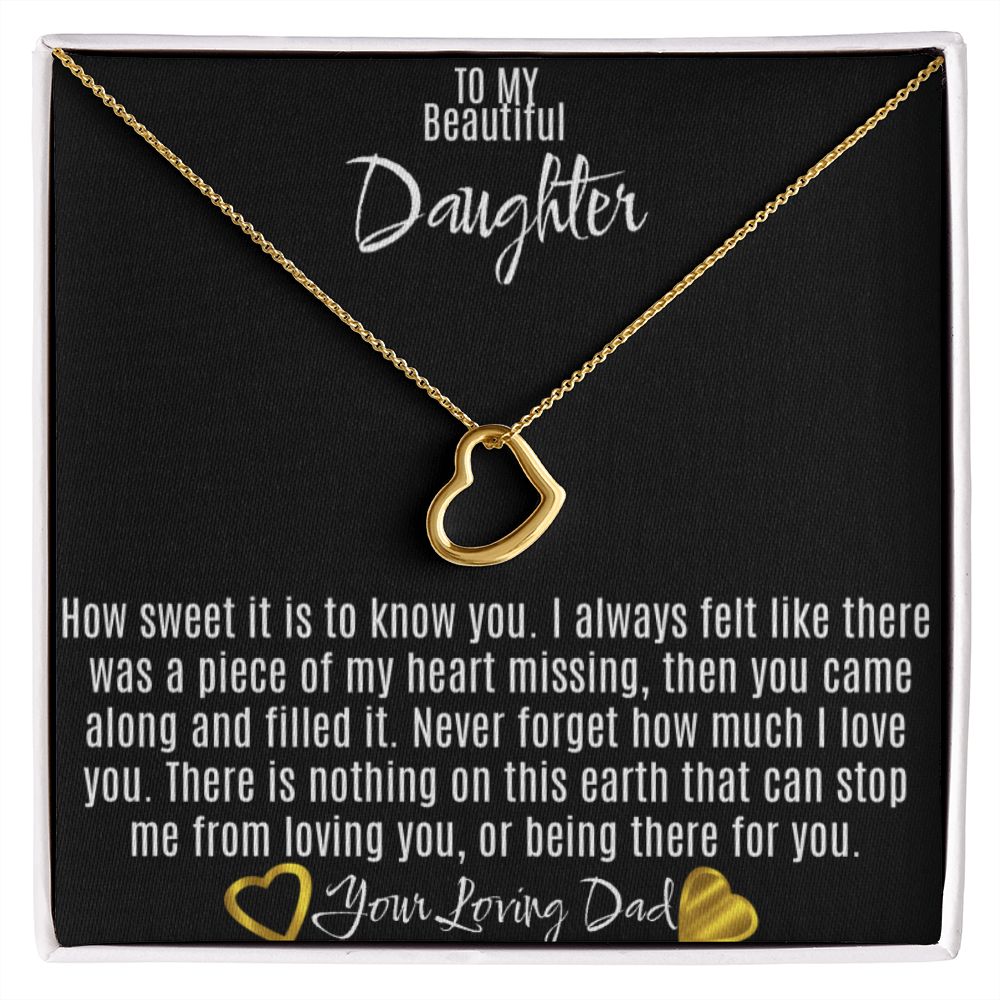 Gift to Daughter From Dad Heart Necklace