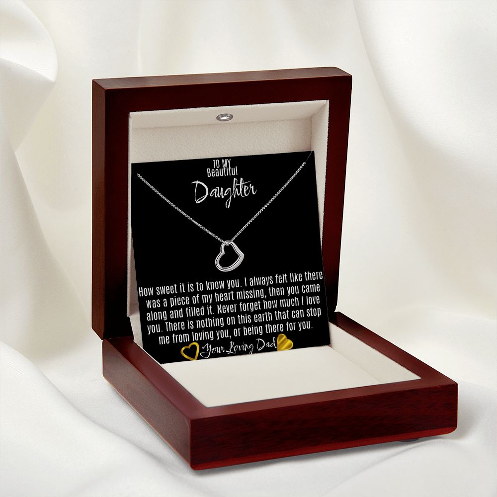 Gift to Daughter From Dad Heart Necklace