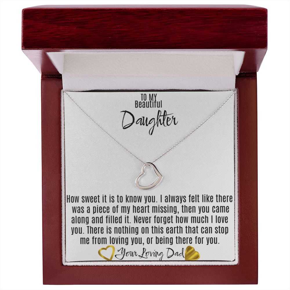 Gift Heart Necklace to Daughter From Dad, Father