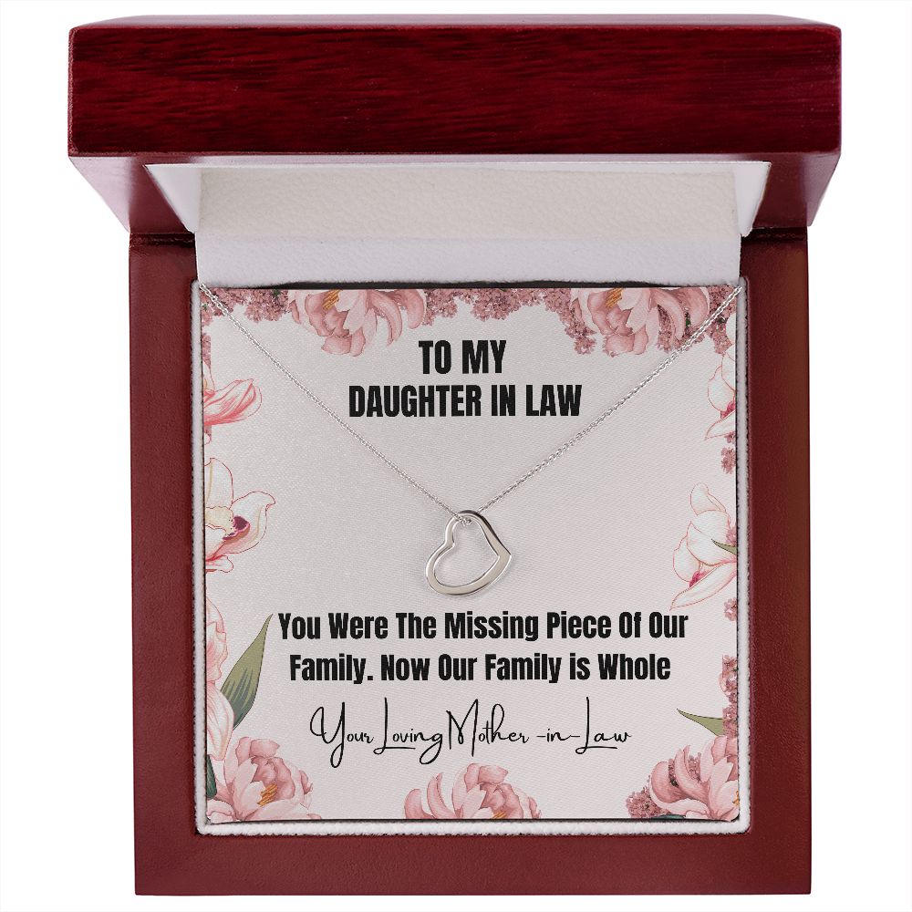 To My Daughter-In-Law Heart Necklace