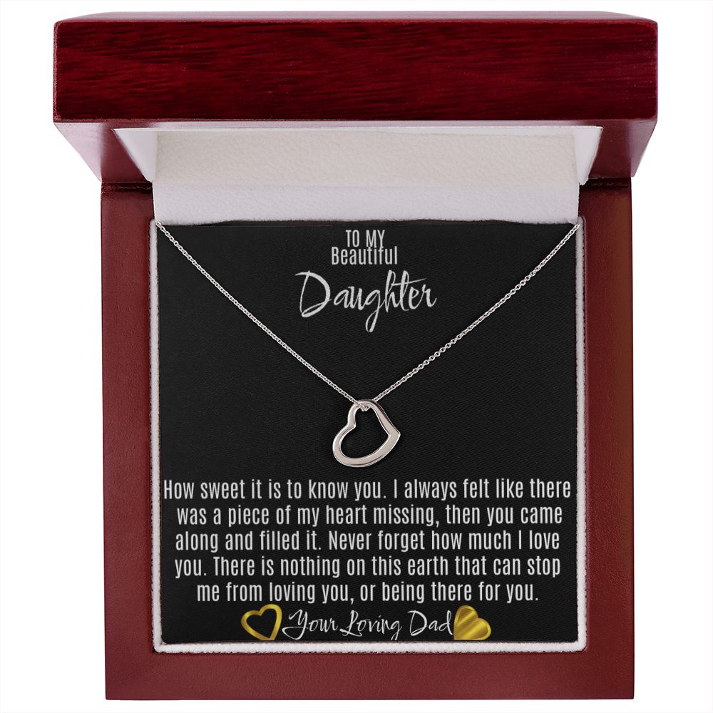 Gift to Daughter From Dad Heart Necklace