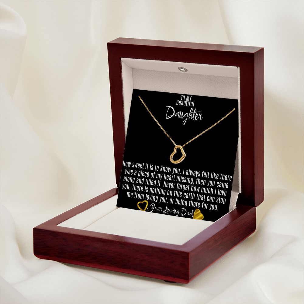 Gift to Daughter From Dad Heart Necklace