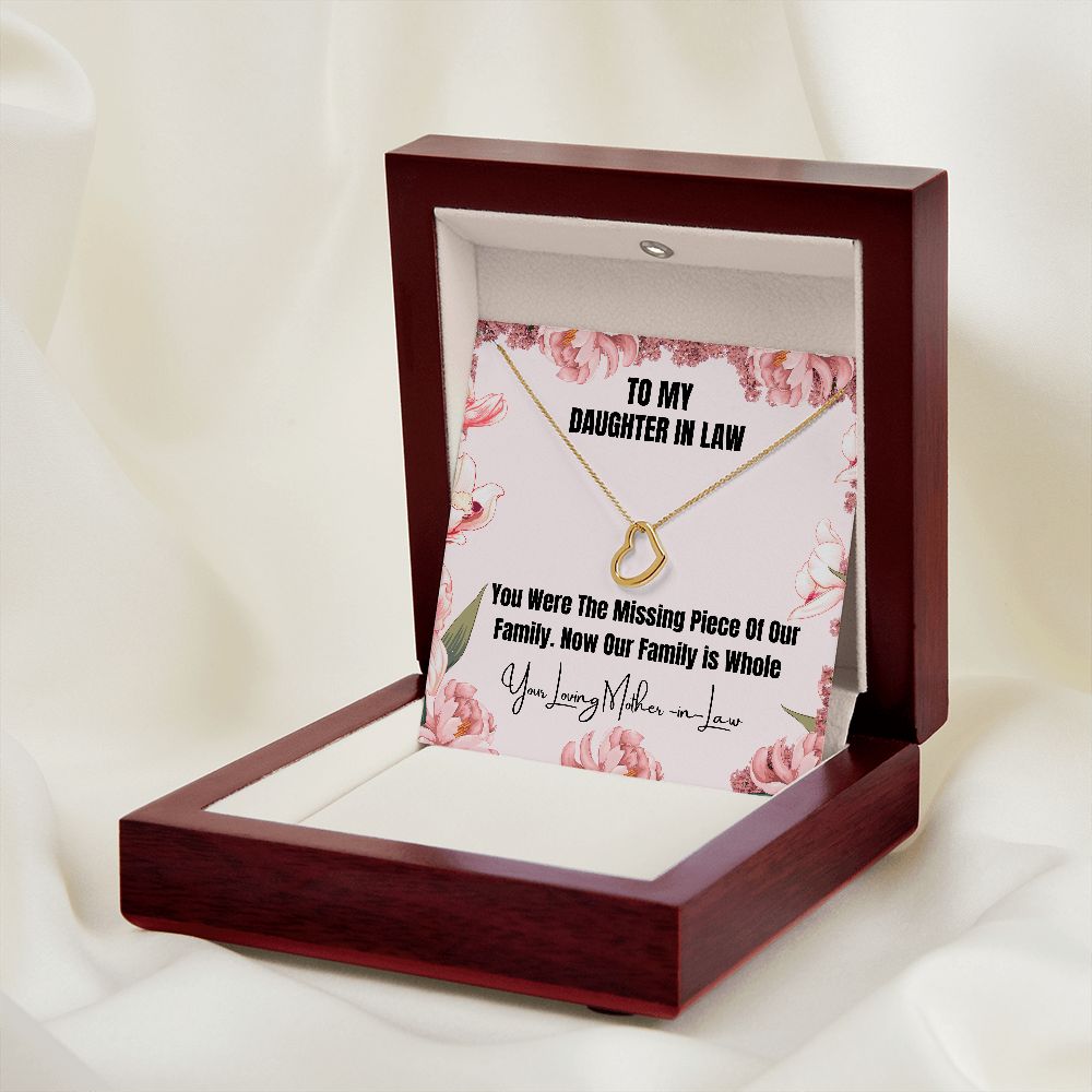 To My Daughter-In-Law Heart Necklace