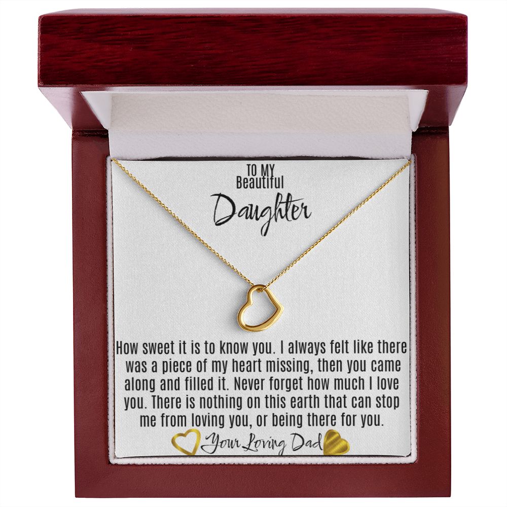 Gift Heart Necklace to Daughter From Dad, Father