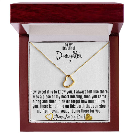 Gift Heart Necklace to Daughter From Dad, Father