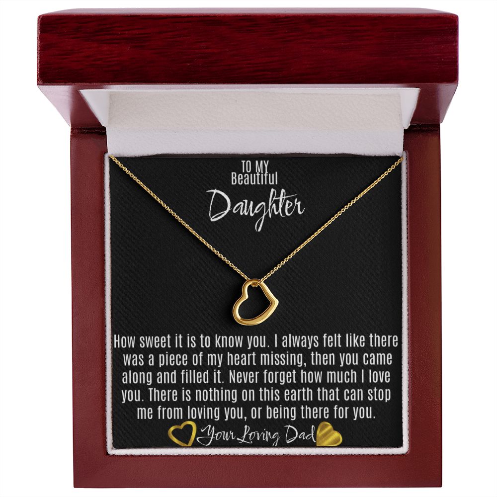 Gift to Daughter From Dad Heart Necklace
