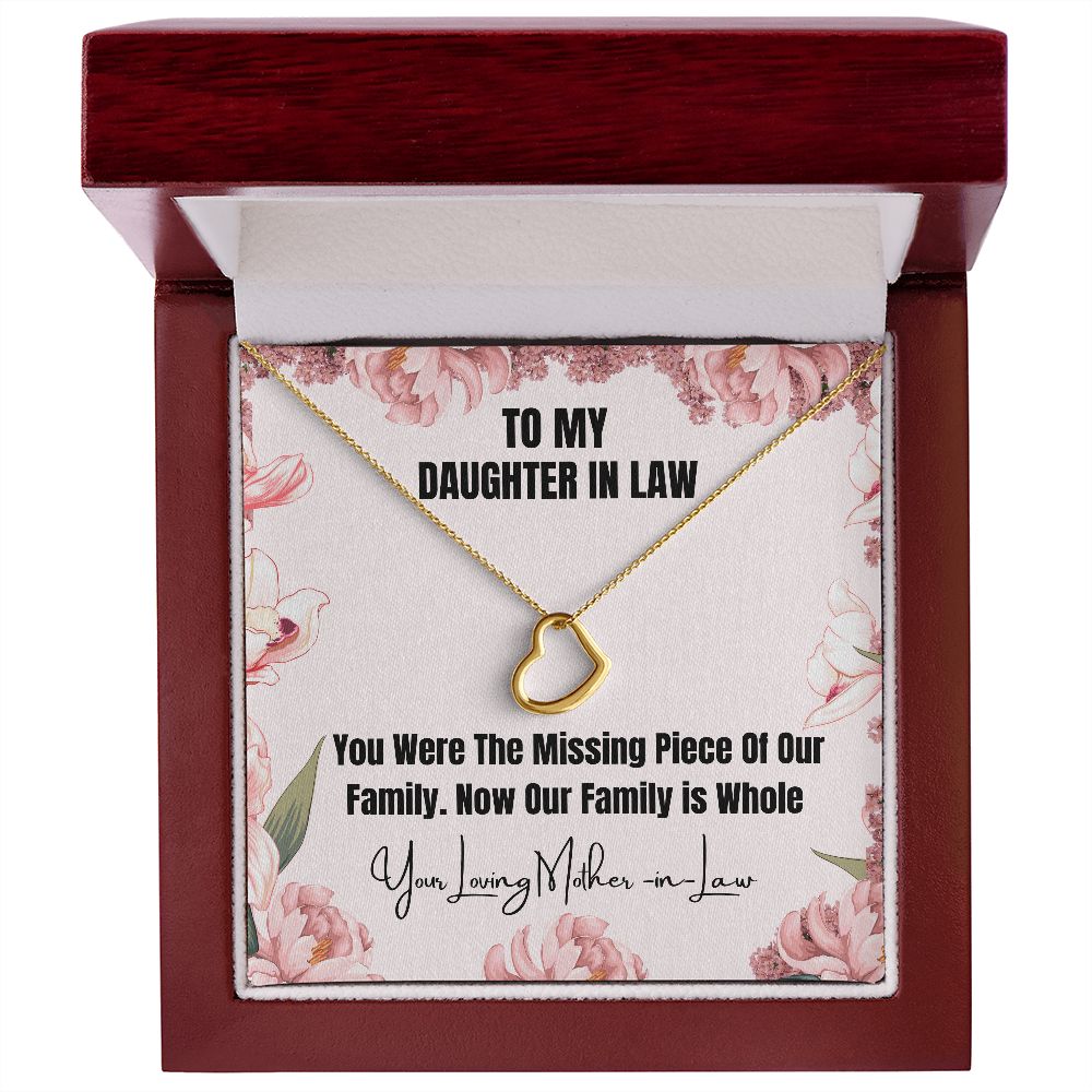 To My Daughter-In-Law Heart Necklace