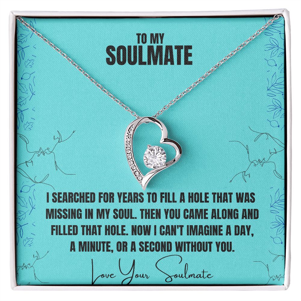 To My Soulmate Love Heart Diamond Necklace
