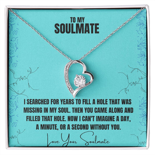 To My Soulmate Love Heart Diamond Necklace