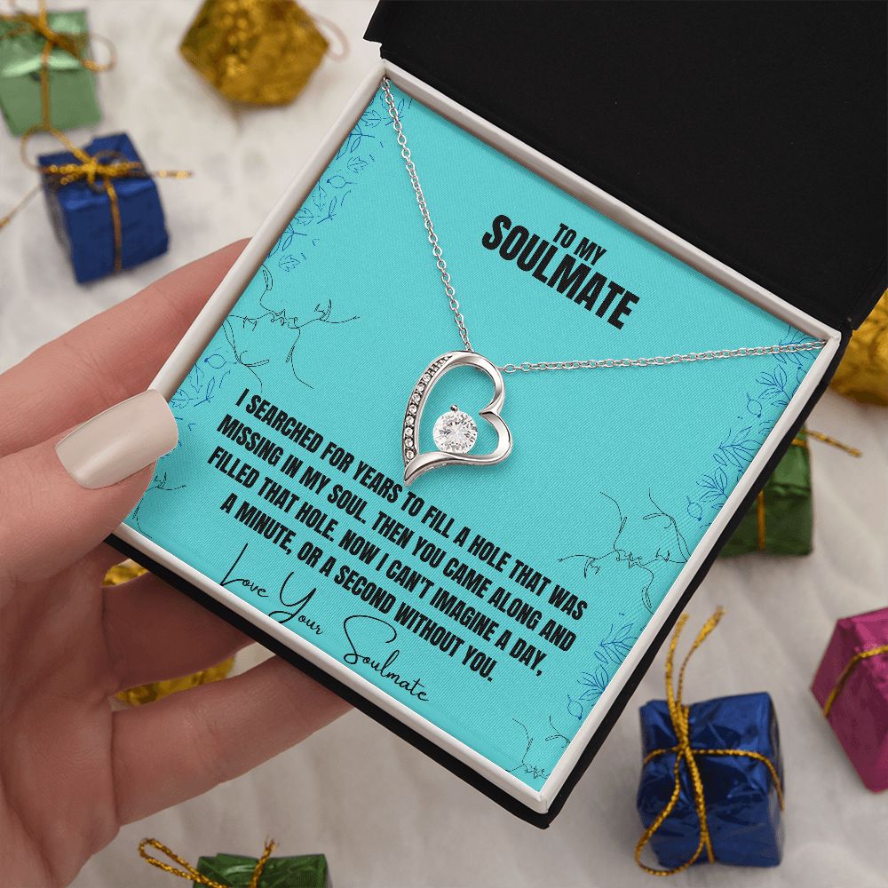 To My Soulmate Love Heart Diamond Necklace