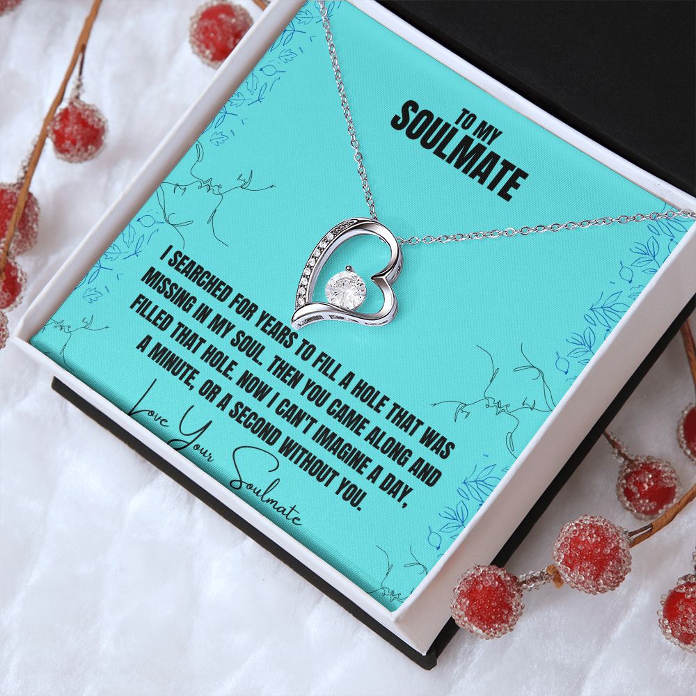 To My Soulmate Love Heart Diamond Necklace