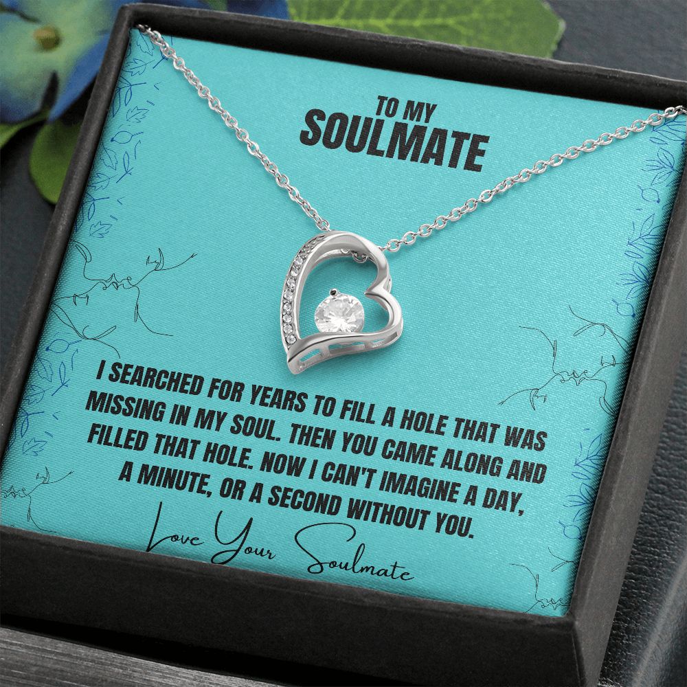 To My Soulmate Love Heart Diamond Necklace